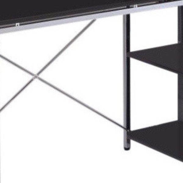 47" Black and Silver Computer Desk - Image 3
