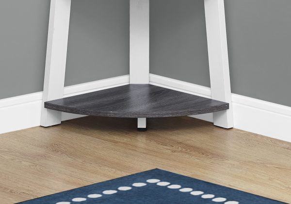 71" Gray and White Wood Corner Bookcase - Image 2
