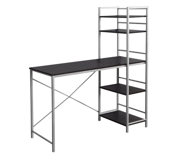19" Dark Brown and Silver Computer Desk - Image 2