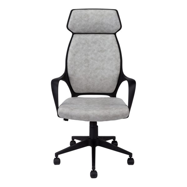 Black Microfiber Seat Swivel Adjustable Executive Chair Fabric Back Plastic Frame - Image 2