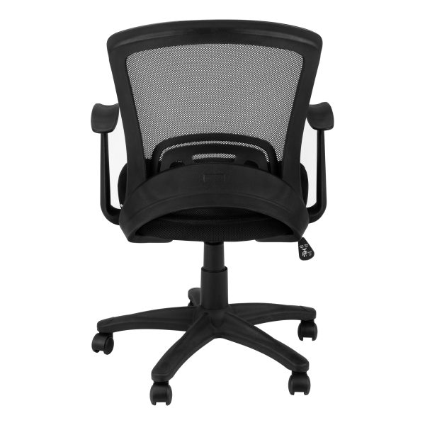 Black Polyester Seat Swivel Adjustable Task Chair Mesh Back Plastic Frame - Image 3