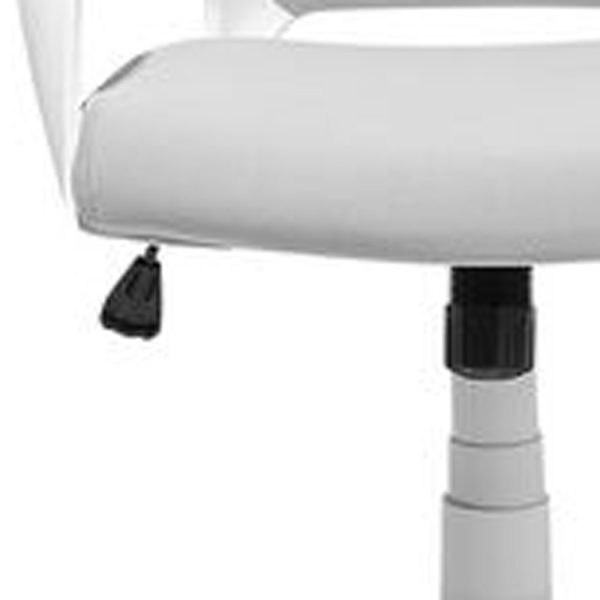 Gray Fabric Tufted Seat Swivel Adjustable Executive Chair Fabric Back Plastic Frame - Image 3