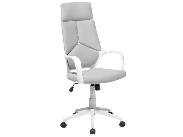 Gray Fabric Tufted Seat Swivel Adjustable Executive Chair Fabric Back Plastic Frame - Image 2