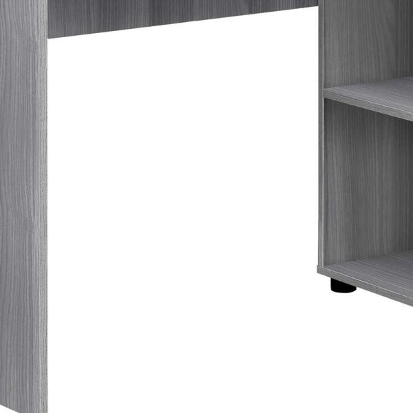 34" Gray L Shape Computer Desk With Two Drawers - Image 3