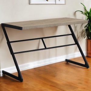 22" Taupe and Black Computer Desk