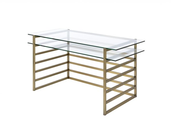 28" Clear and Gold Glass Mirrored - Image 2
