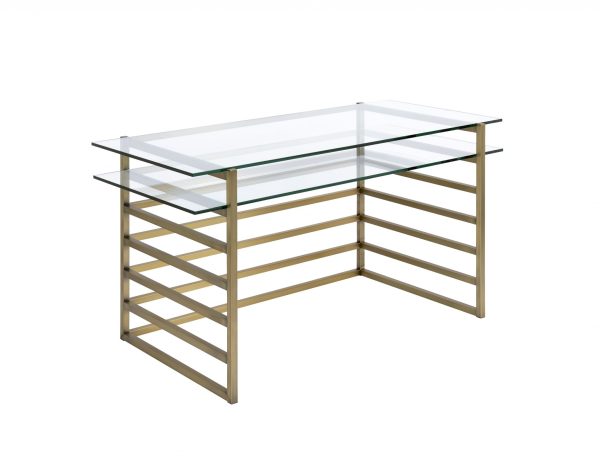 28" Clear and Gold Glass Mirrored - Image 3