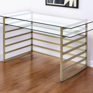 28" Clear and Gold Glass Mirrored