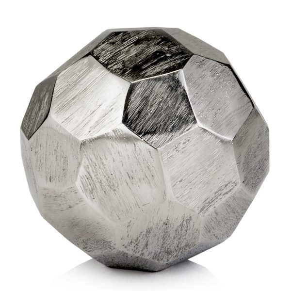 4" Silver Rough Hewn Faceted Sphere - Image 2