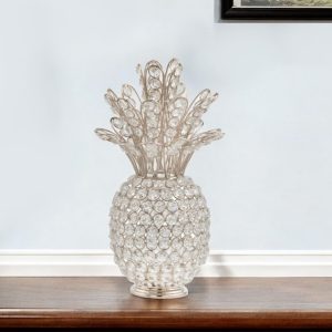 13" Silver Metal Decorative Pineapple