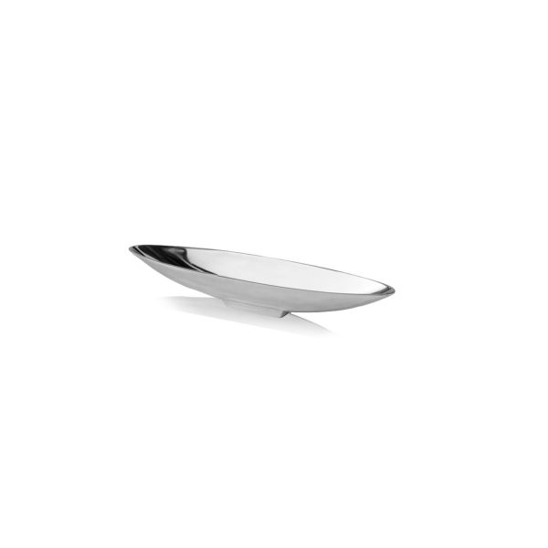 20" Contempo Shiny Silver Short Boat Tray - Image 2