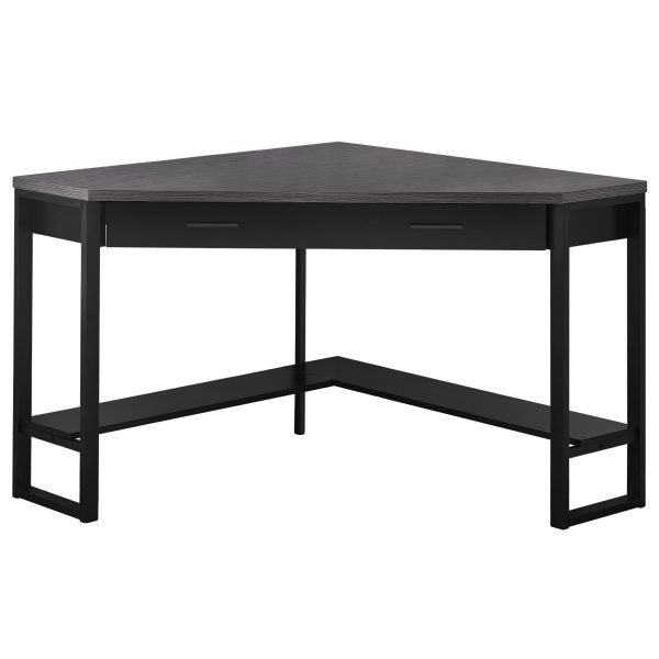 42" Gray and Black Corner Computer Desk - Image 2