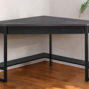 42" Gray and Black Corner Computer Desk