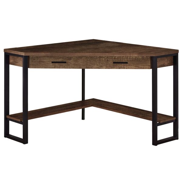 42" Brown and Black Corner Computer Desk - Image 2