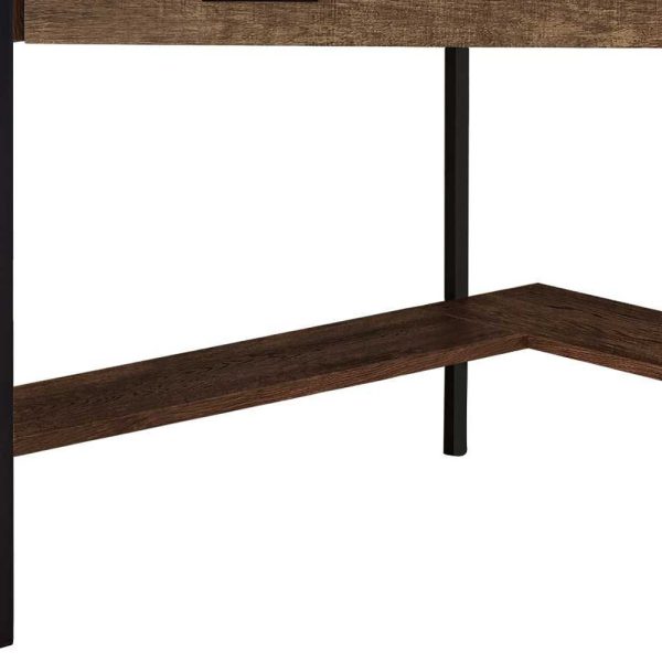 42" Brown and Black Corner Computer Desk - Image 3