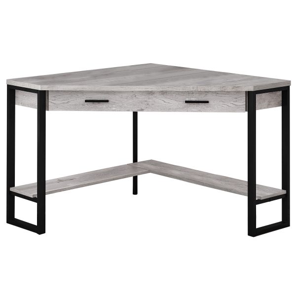 42" Gray and Black Corner Computer Desk - Image 2