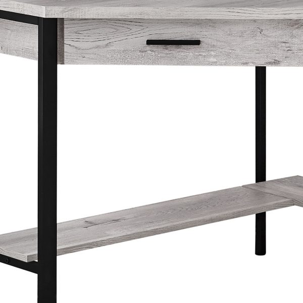 42" Gray and Black Corner Computer Desk - Image 3