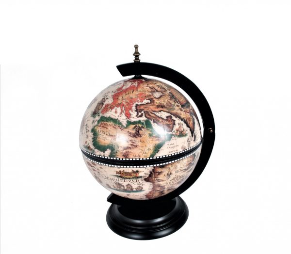 13" Brown And Black World Map Globe Chess Game Set - Image 3
