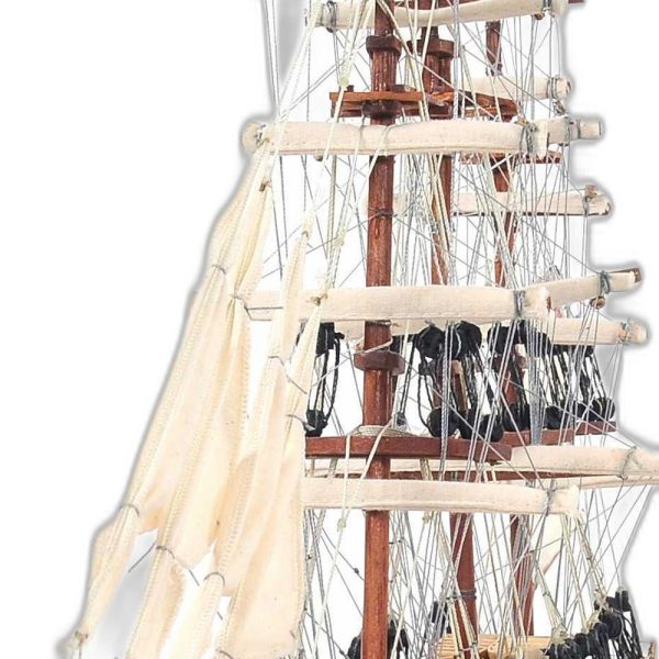 17" Brown Wood and Metal Hand Painted Cutty Sark Model Boat Tabletop Sculpture - Image 3