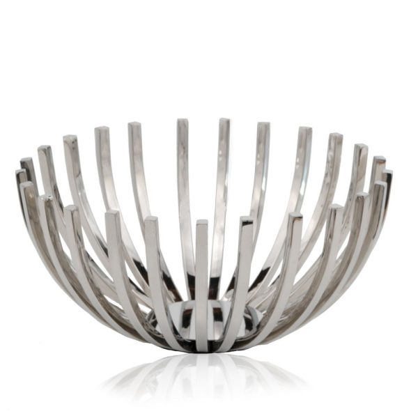 6" Silver Stainless Steel Decorative Bowl - Image 3