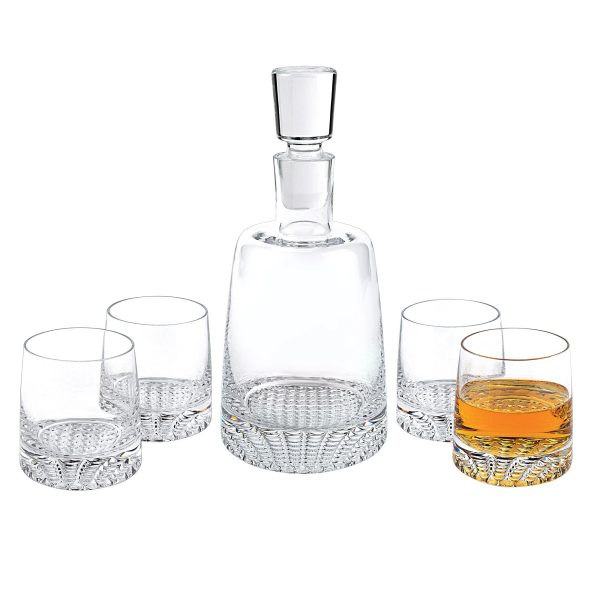Mouth Blown European Crystal 5 Pc Whiskey Set - Image 3