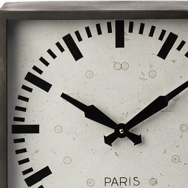 18" Gray Polyresin Table Clock - Image 3