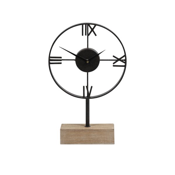 18" Black Metal Table Clock - Image 3