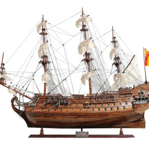 Sailboat Model With Chrome And Brass Fittings