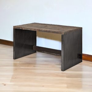 28" Dark Brown and Gray Writing Desk