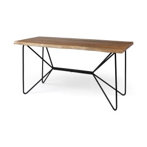 26" Brown and Black Writing Desk