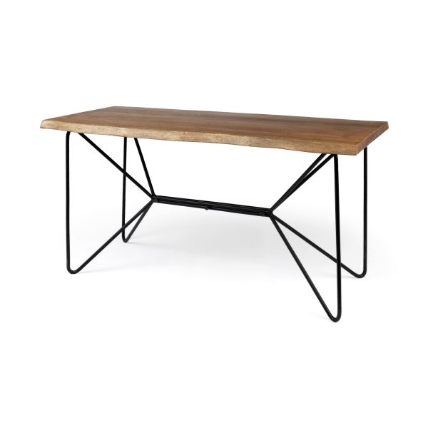 26" Brown and Black Writing Desk