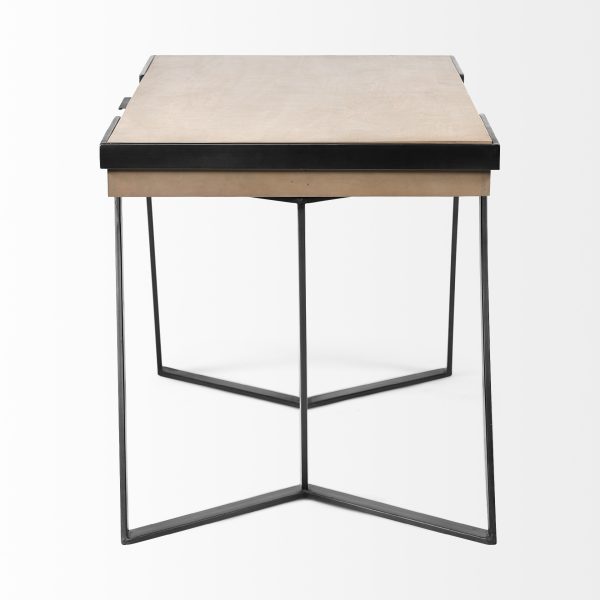 28" Brown and Black Writing Desk - Image 3