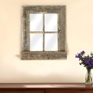 22X18 Rustic Weatered Grey Window Frame With Planter