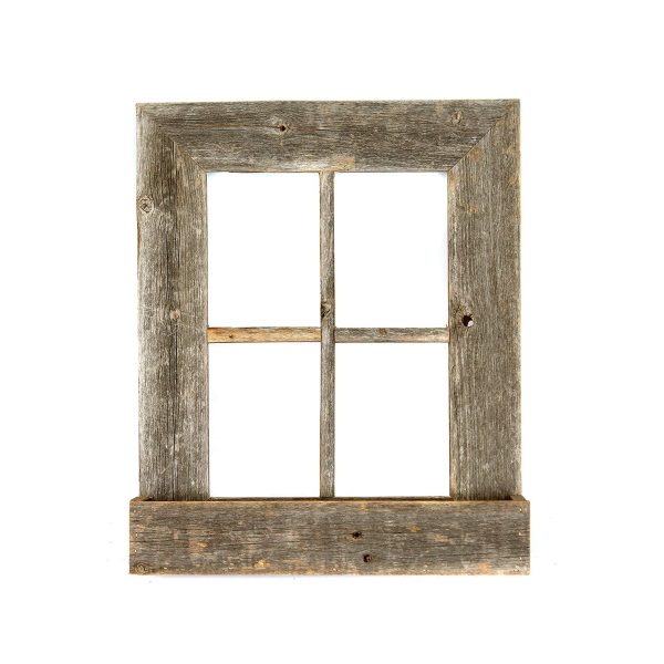 22X18 Rustic Weatered Grey Window Frame With Planter - Image 2
