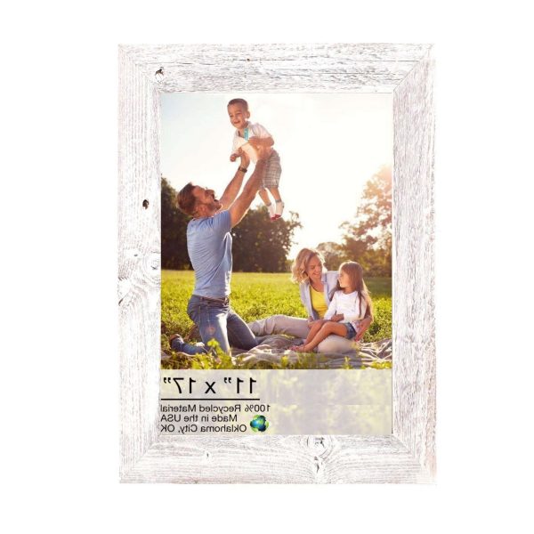 11X17 Rustic White Washed Picture Frame With Plexiglass Holder - Image 3