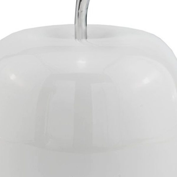 8" White Aluminum Decorative Apple Tabletop Sculpture - Image 3