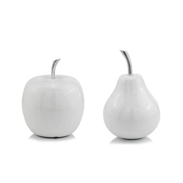 White Medium  Pear Shaped Aluminum Accent Home Decor - Image 3