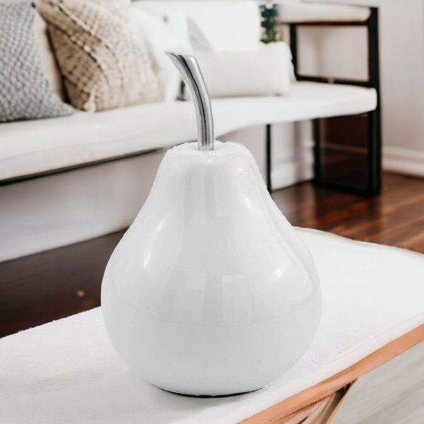 White Medium  Pear Shaped Aluminum Accent Home Decor - Image 2