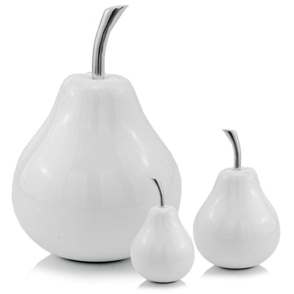 White Jumbo Pear Shaped Aluminum Accent Home Decor - Image 3