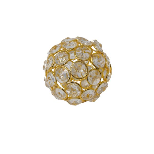 Set Of 2  3" Polished Spheres In Brilliant Shiny Luster Finished And Golden Frame - Image 2