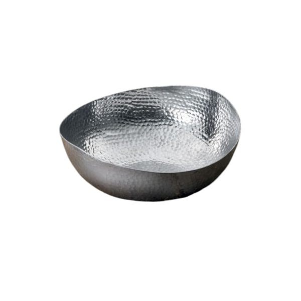Handcrafted 12" Hammered Stainless Steel Centerpiece Bowl - Image 3