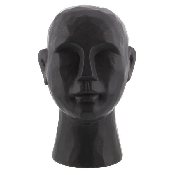11" Matte Black Ceramic  Bust Decorative Sculpture - Image 3
