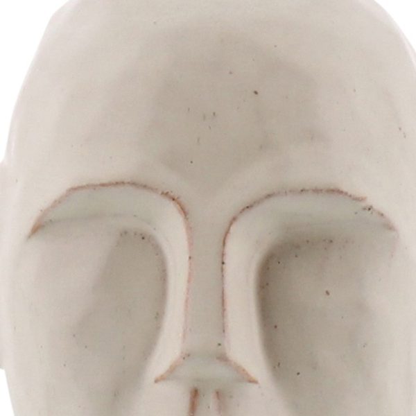 8" Matte White Ceramic Bust Decorative Sculpture - Image 3