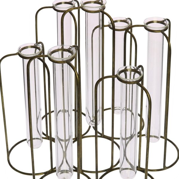 Burnished Gold Test Tube Cluster Vase - Image 3
