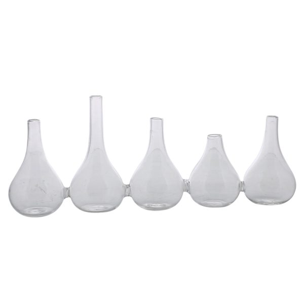 Set Of Five Clear Quintuplet Joined Glass Posy Vases - Image 2