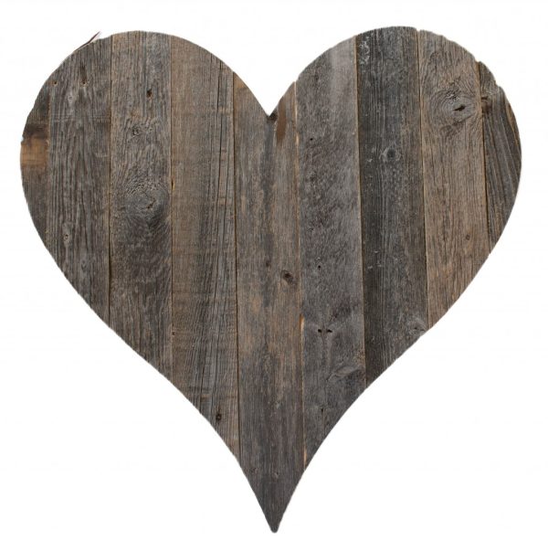 18" Weathered Gray Reclaimed Wood Heart Wall Decor - Image 3