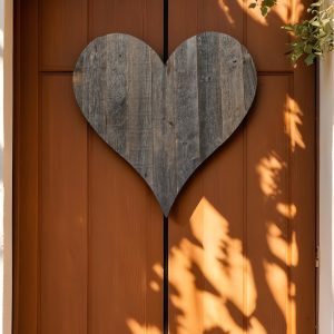 18" Weathered Gray Reclaimed Wood Heart Wall Decor