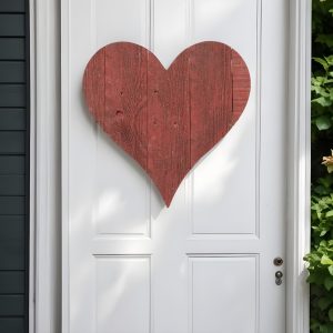 18" Rustic Red Reclaimed Wood Heart Wall Decor