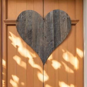 24" Weathered Gray Reclaimed Wood Heart Wall Decor