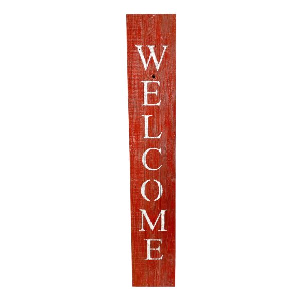 5" Rustic Red And White Front Porch Welcome Sign - Image 3